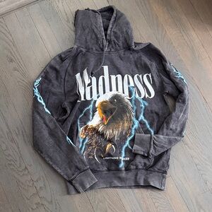PacSun Black Graphic Hoodie with Eagle Design